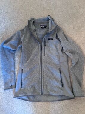 Patagonia Light Gray Women’s Full‑Zip Hooded Better Sweater Jacket